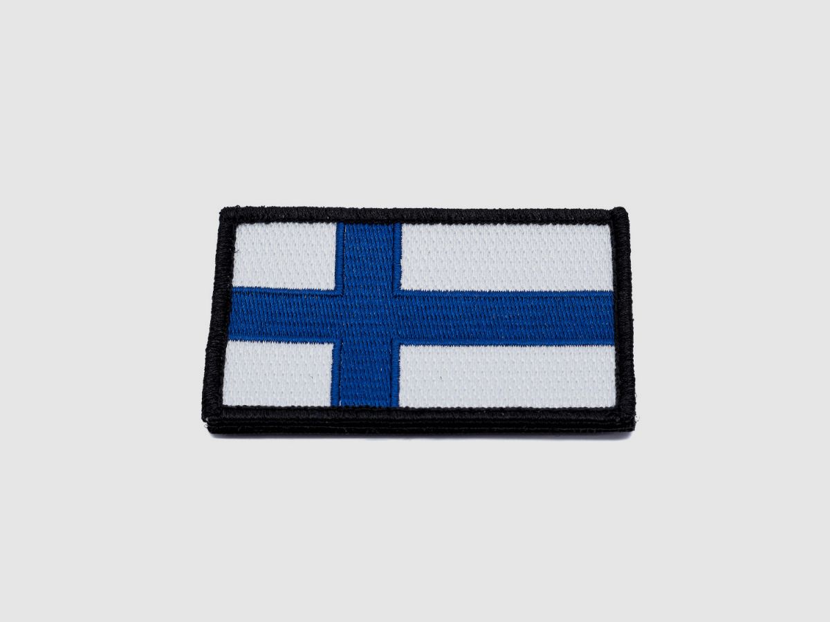 Finland Flag Embroidery Patch with Fastener Hook and Loop, image 3 of 3