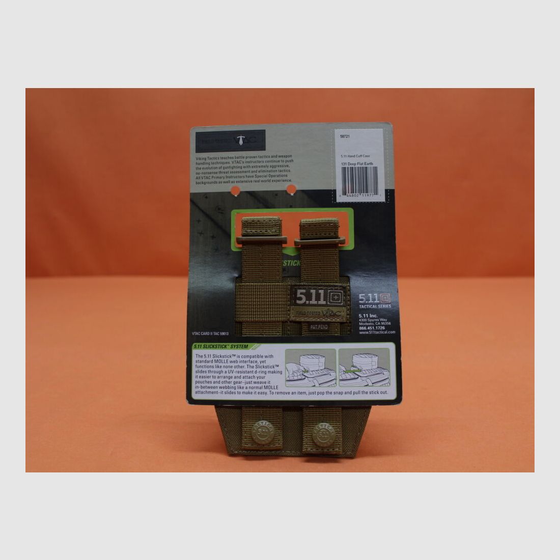 5.11 5.11 Cuff Case (58721) 131 Flat Dark Earth bag for handcuffs, SlickStick system