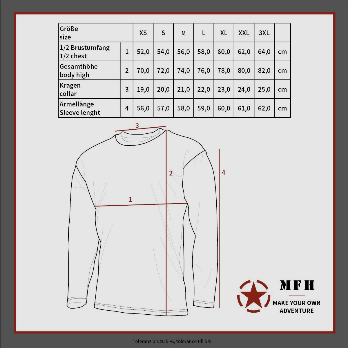 MFH Russische Marine Shirt, langarm, Sommer 4XL Marineblau