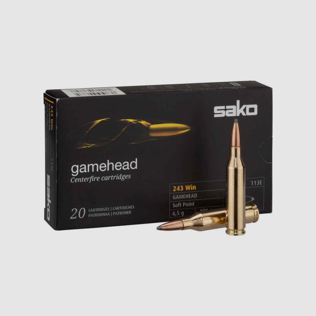 SAKO 243 WIN 100 GRS / 6,5 GAMEHEAD SP 20 PCS EMBALLAGE