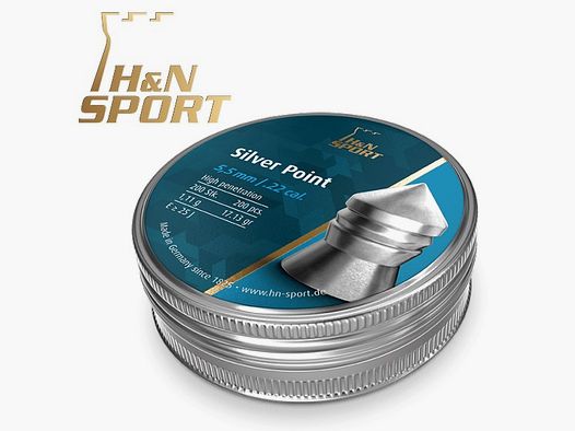 Balines H&N Silver Point cal. 5,50 mm. Lata de 200 uds. de 1,11 g.