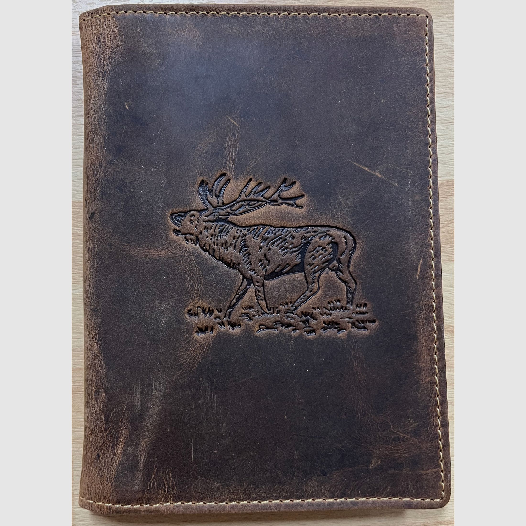 Zeiss Leder Jagdscheinmappe Ausweismappe Etui Hirsch braun 328-25-Stag