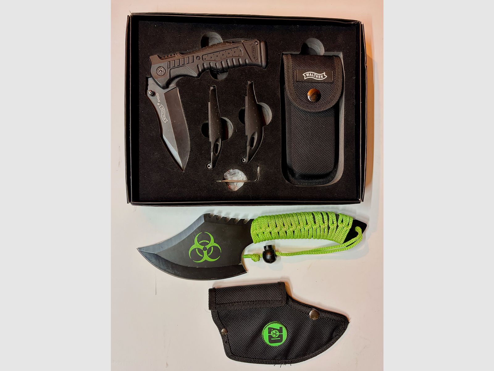 Walther P99 Knife Set (OVP + dos de poignée interchangeable) + Zombie Dead couteau, image 3 sur 4