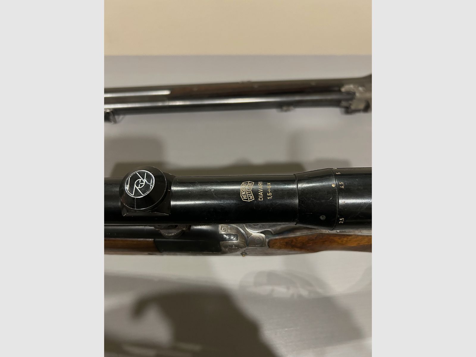 Bockdoppelflinte Merkel Suhl 16/70 avec Krieghoff Wechsellauf 7x57R et lunette Zeiss Diavari 1,5x6