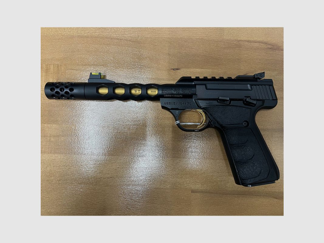 PISTOLET BROWNING BUCK MARK BLACK GOLD VISION HEX UFX 22LR, image 2 sur 2
