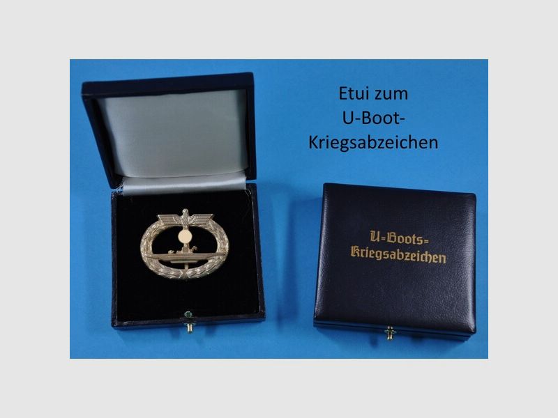 Etui zum U-Boot-Kriegsabzeichen mit waagerechter Nadel Repro !!!