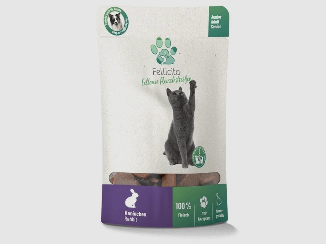 Fellicita Cat Snack Fellonis Fleischstreifen Kaninchen 8x50g
