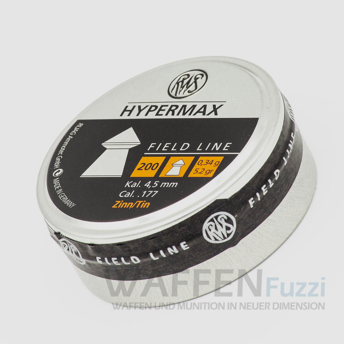 RWS Hypermax lead-free tin diabolo 200 pcs. 4.5mm diabolo