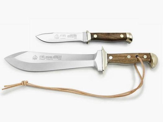 PUMA hunting knife (hunting blade with nickel), walnut wood
