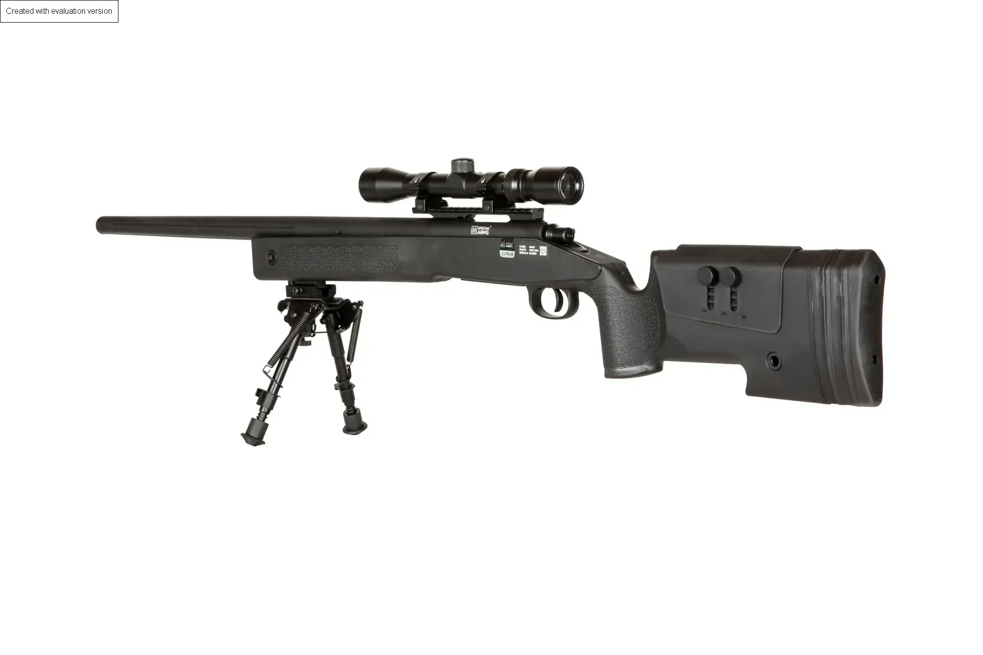 ASG-scherpschuttersgeweer SPECNA ARMS SA-S02 CORE High Velocity met richtkijker en tweepoot – Zwart, afbeelding 18 van 24