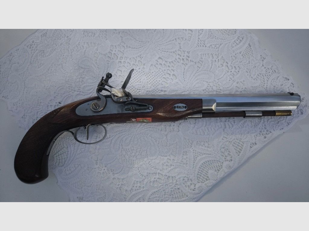 Steinslotpistool Pedersoli Kaliber .45, doelpistool met Franse terugtrekker
