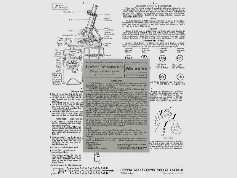 Nachdruck Taschenkarte Wehrmacht leichter Granatwerfer 5cm