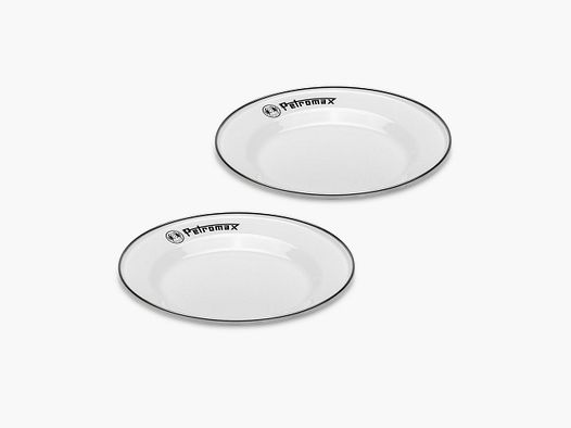 Assiette en émail Petromax blanche 2 pièces 22,5 cm