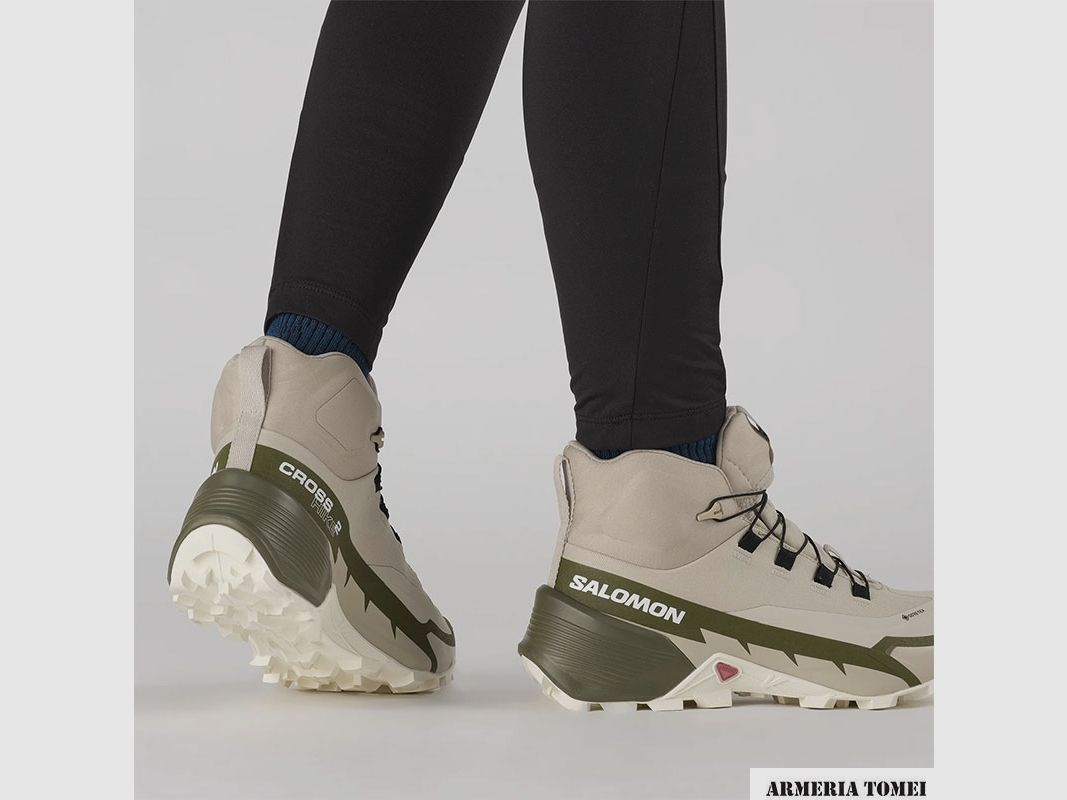 SALOMON – DAMES – CROSS HIKE 2 MID GTX Feather Gray / Olive Night / White, afbeelding 6 van 6