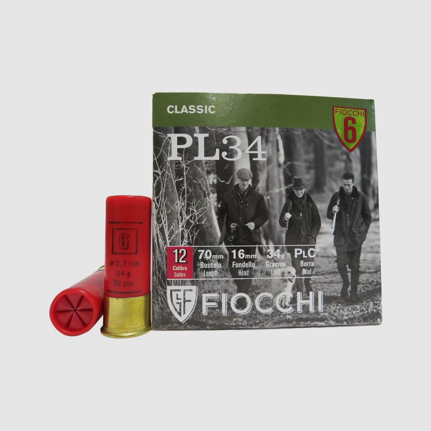 Fiocchi PL 34 Patronen Kal. 12/70 34 g Bleischrot 6