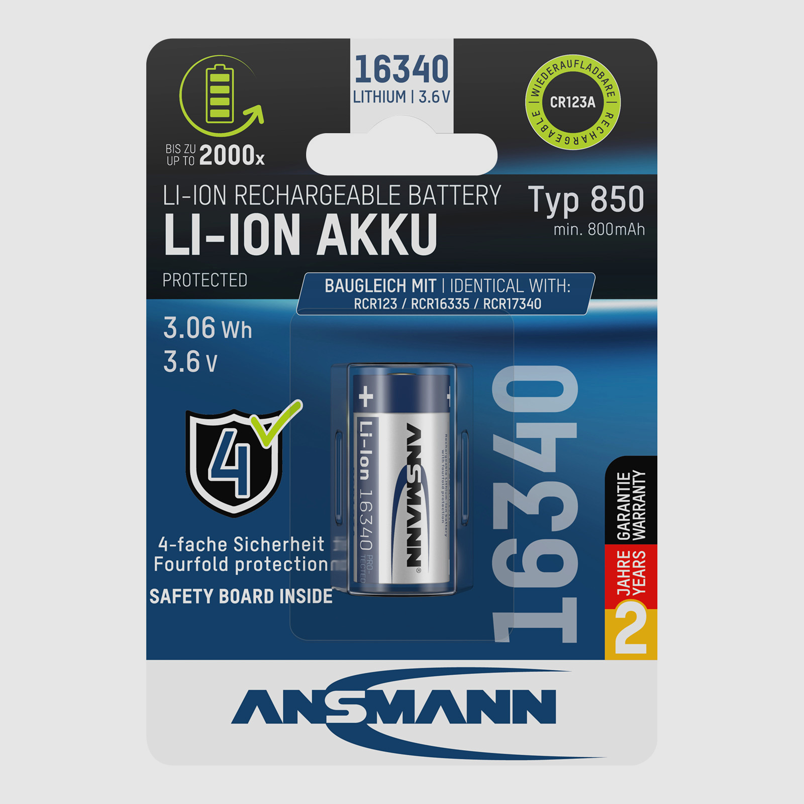 ANSMANN Li-Ion Akku 16340 / RCR123