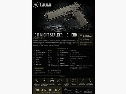 Tisas 1911 Night Stalker High End