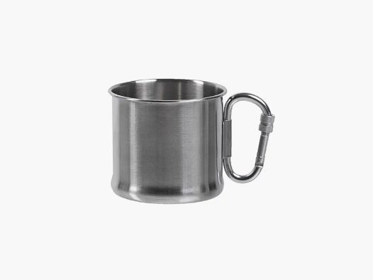 Becher / Tasse 500 ml aus Edelstahl - mit Karabiner - Henkel