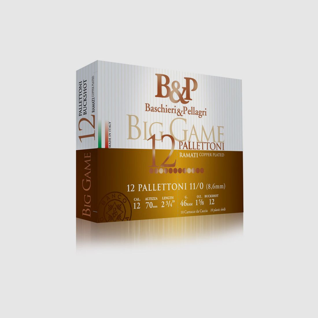 Hunting cartridges BASCHIERI & PELLAGRI (B&P) BIG G.PALLET. (9P) 12 11/0, image 2 of 14