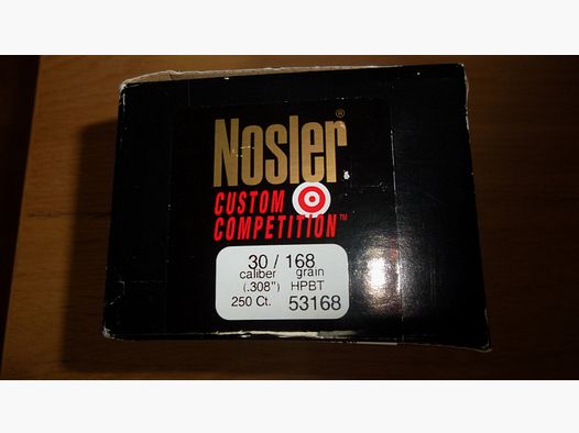 250 Nosler Custom Competition Geschosse .308 168 grs HPBT