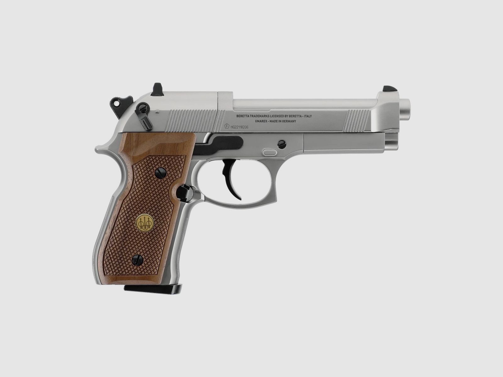 PISTOLA DE AIRE COMPRIMIDO BERETTA M92 FS CO2 4,5mm Diabolo < 4,0 J Níquel