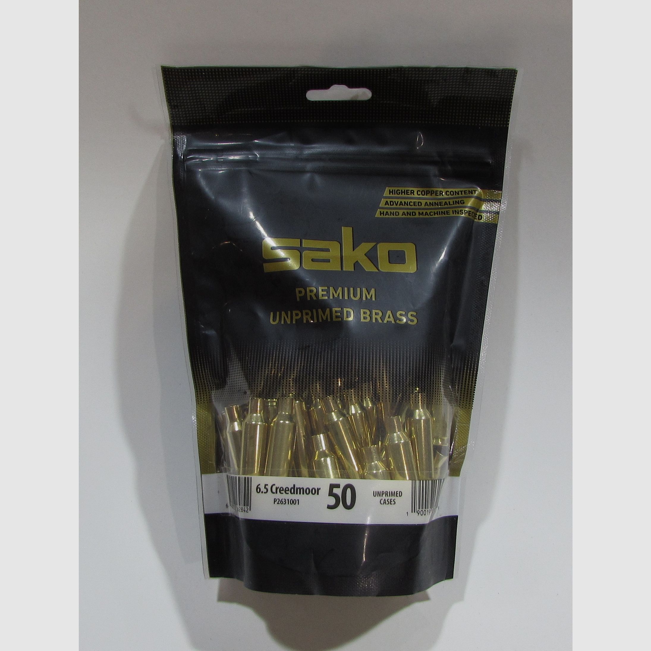 sachet 50 douilles laiton sako cal 6.5 creedmoor large rifle