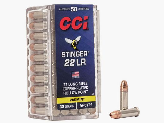 22 long rifle CCI Stinger 32 gr HP VE50