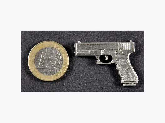 Glock Pistole neues Griffstück als Metall-Anstecker