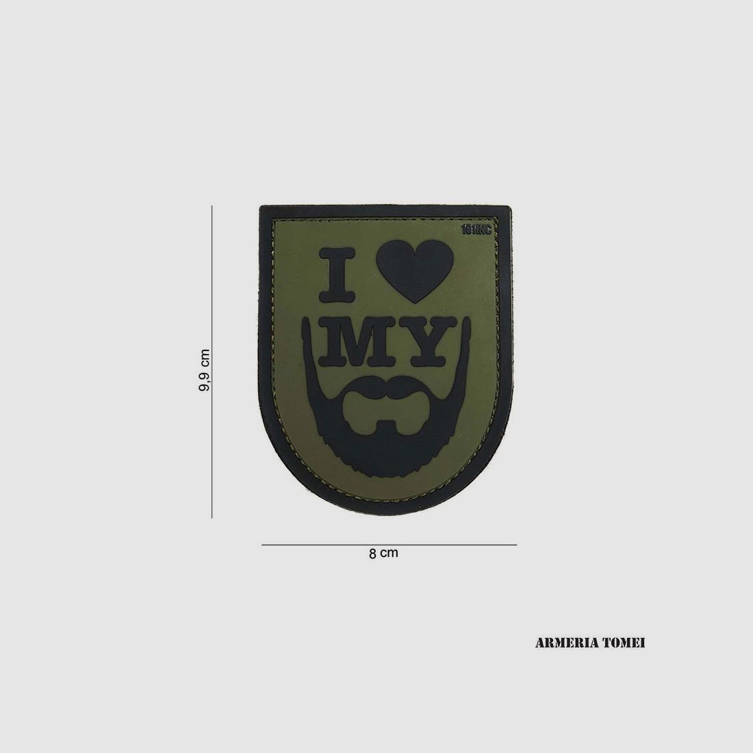 PATCH – 3D PVC I LOVE MY BEARD GREEN #14043