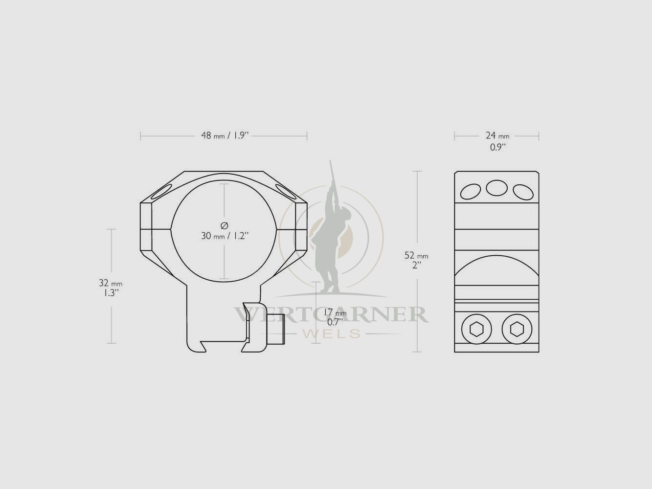 Hawke Tactical Ring Montage 9-11mm, 30mm hoog, afbeelding 1 van 2