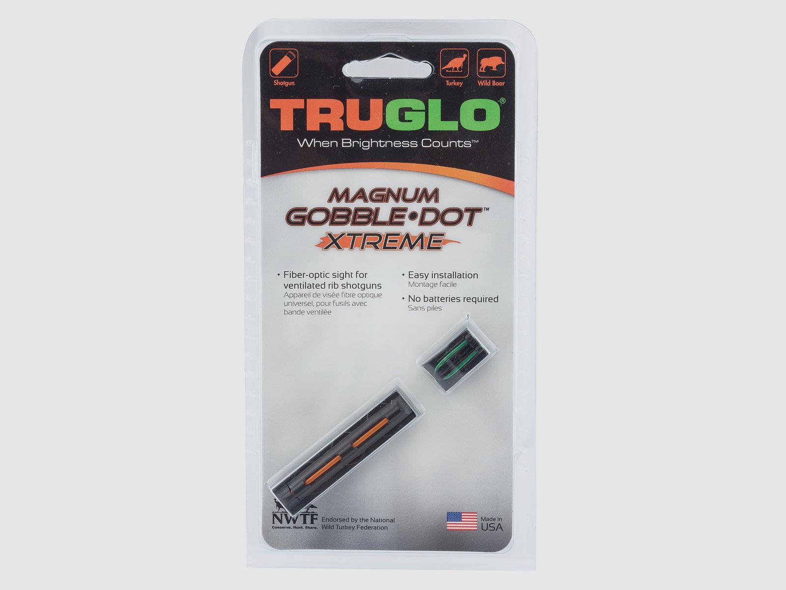KIT VISIERUNG KORN FIBER TRUGLO MAGNETISCH BREITE BAND 7MM