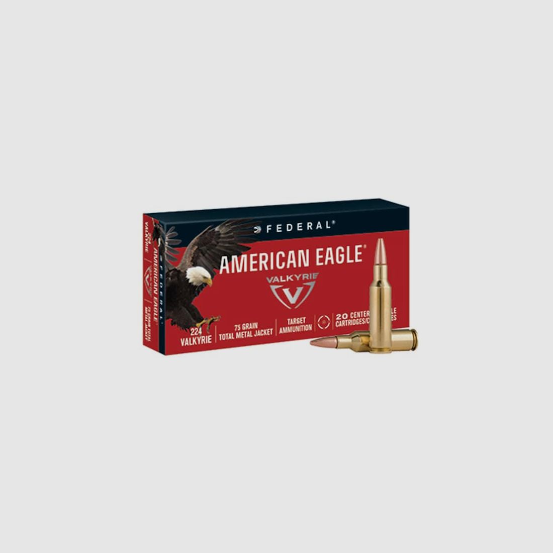 Federal American Eagle .224 Valkyrie 75GR FMJ 20 cartridges