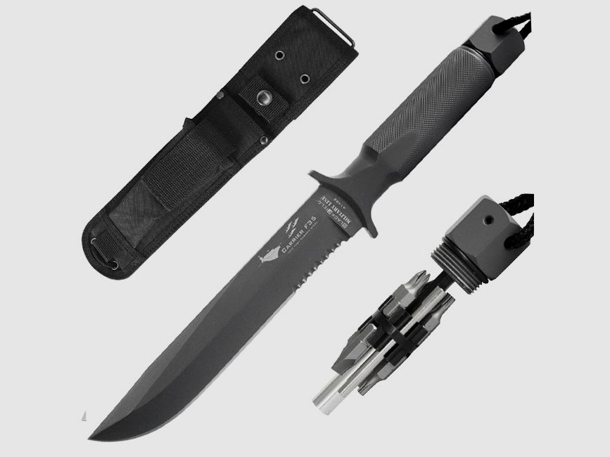 Einsatz-Messer mit Bit Werkzeug im Griff Hechtklinge