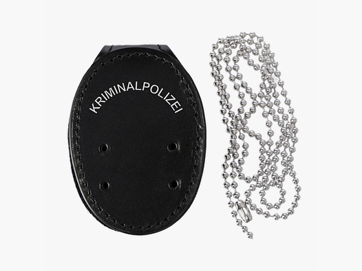 ETZEL Markenhalter mit Gürtelclip und Kette "KRIMINALPOLIZEI"