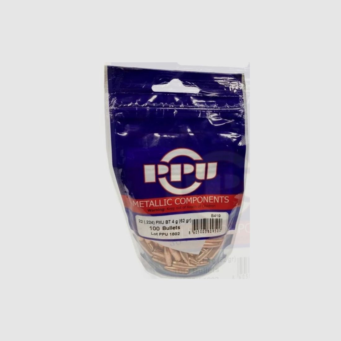 PPU Geschosse .22 .224 FMJ 62grs B419