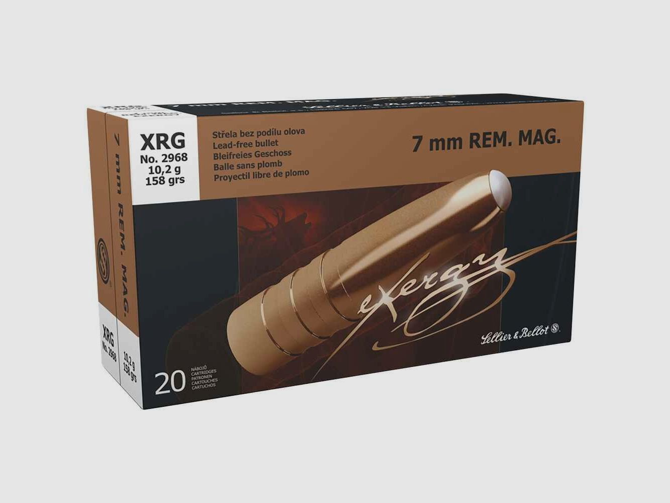7 mm Rem. Mag. eXergy bleifrei 10,2g/158grs. Sellier & Bellot