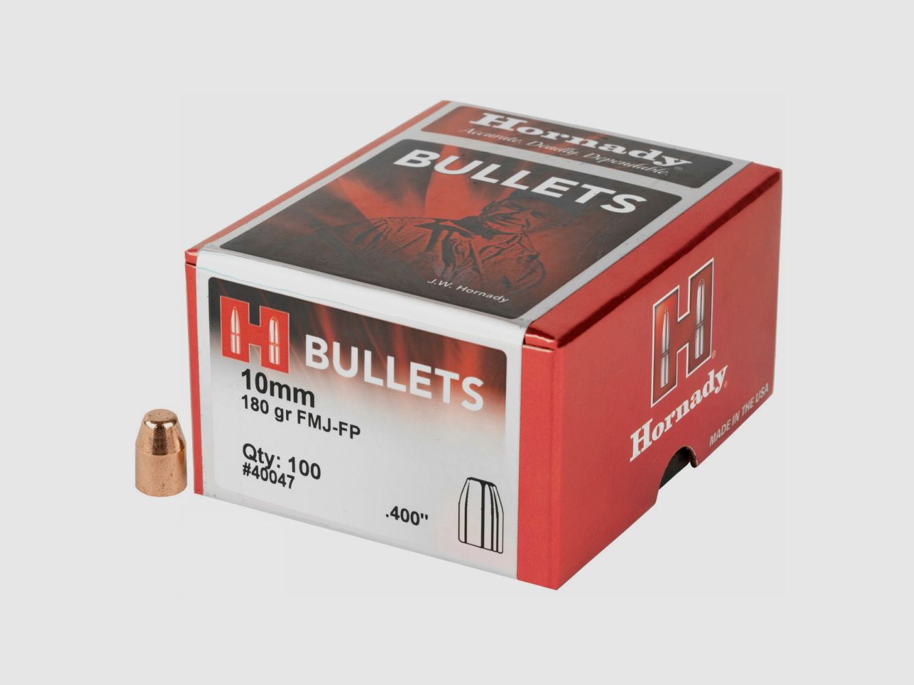 GESCHOSS HORNADY 10MM .400 180 GR FMJ-FP Bulk (2000)