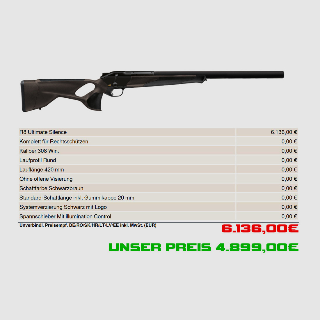 Blaser R8 Ultimate Silence /.308 Win / 42cm LL / FINANZIERUNG MÖGLICH