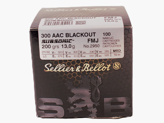 sellier & bellot 300 aac subsonic fmj 200grs