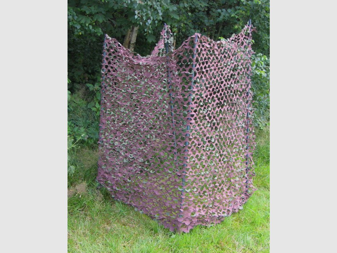 Telescope pole set including camouflage net for umbrella construction