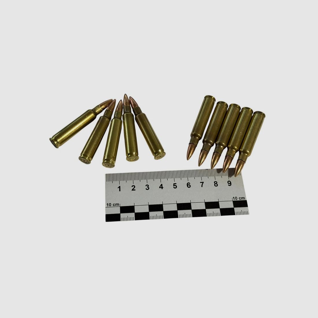10 pièces de cartouches factices .223 / 5,56x45mm avec balle pleine