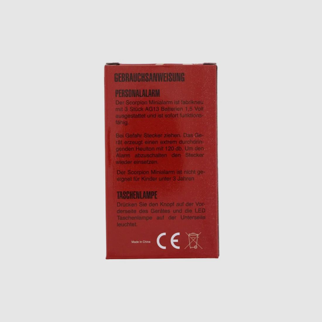 Scorpion personal alarm 120 db silver