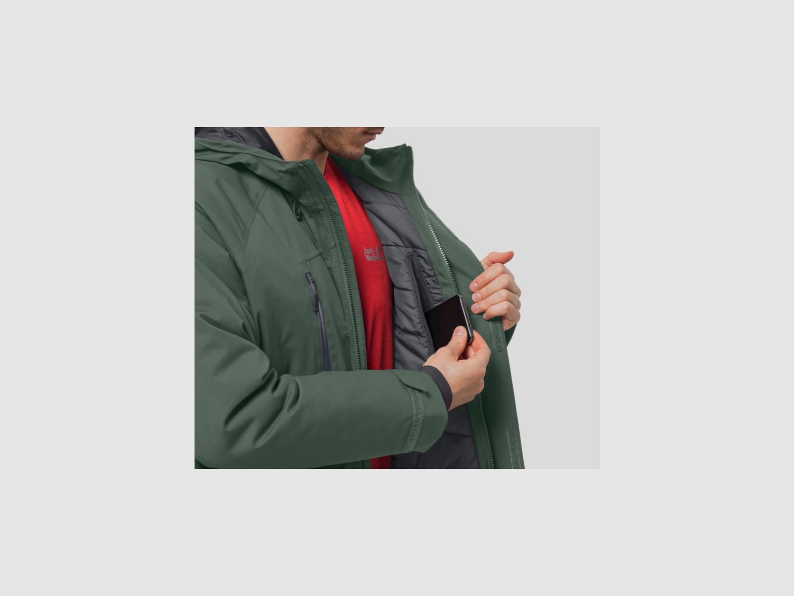 JACK WOLFSKIN Troposphere Ins Jkt M Hedge Green