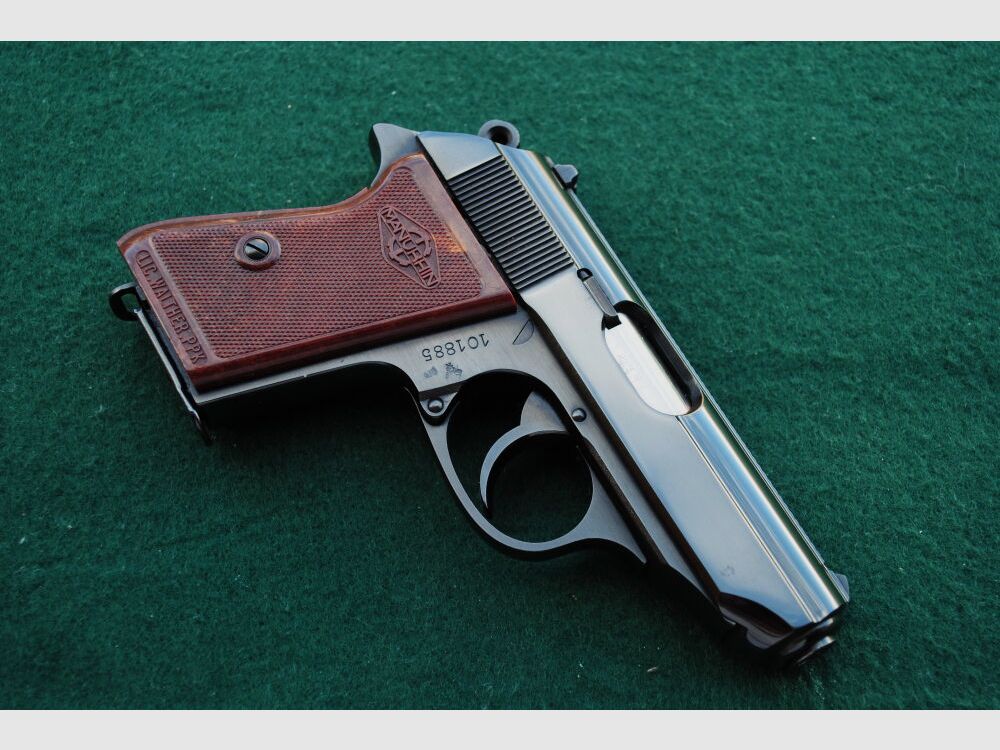 Walther PPK von Manuhrin, Stahlgriffstück, OVP mit Schussbild