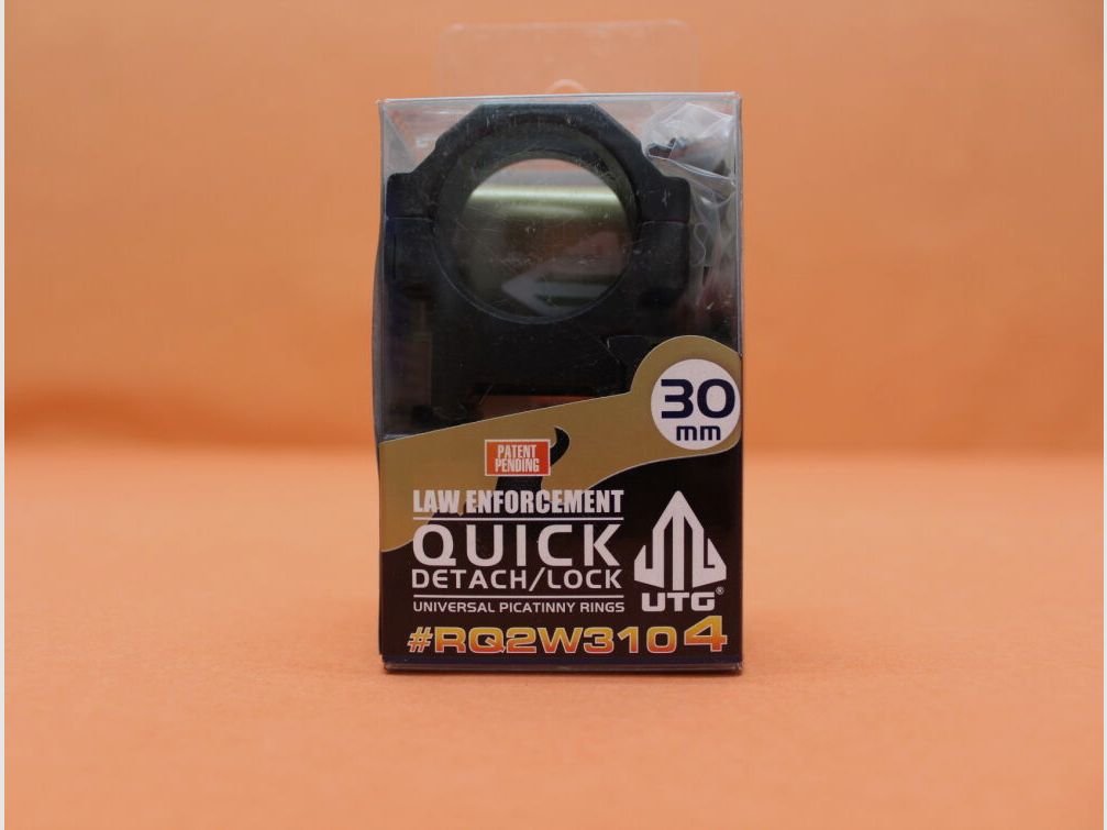UTG - Leapers UTG QD Montageringe 30mm Low (RQ2W3104) Law Enforcement Quick Detach/Lock f.Picatinnyprofil BH=10mm