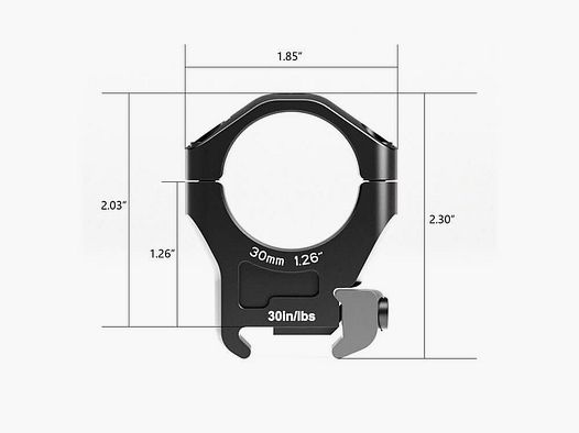 Lot 2 Arken Optics Halo Ti Picatinny Medium 30mm Rings Ref HRT-30126