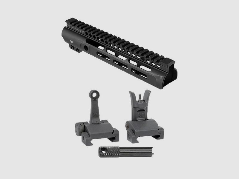 MIDWEST INDUSTRIES 9.25″ SLIM LINE HANDGUARD W/ FLIP-UP COMBAT SIGHTS
