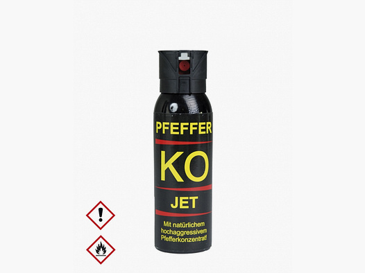 100ml Hochw. Pfefferspray K.O. JET Direktstrahl  11 % OC / 2,5 Mio. Scoville v. Ballistol - Abwehr