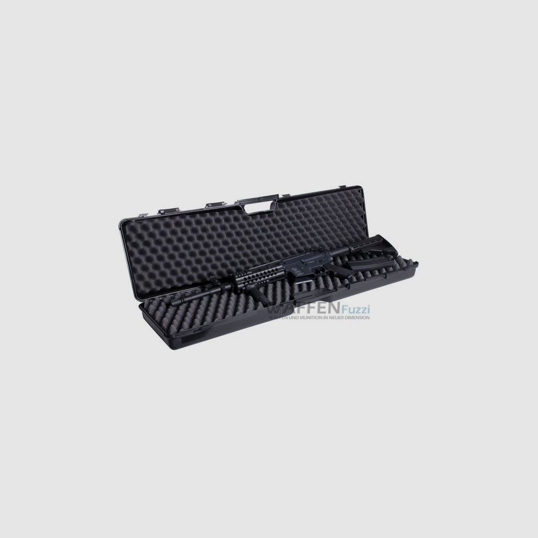 Rifle case for long guns up to 92 cm with locking mechanism