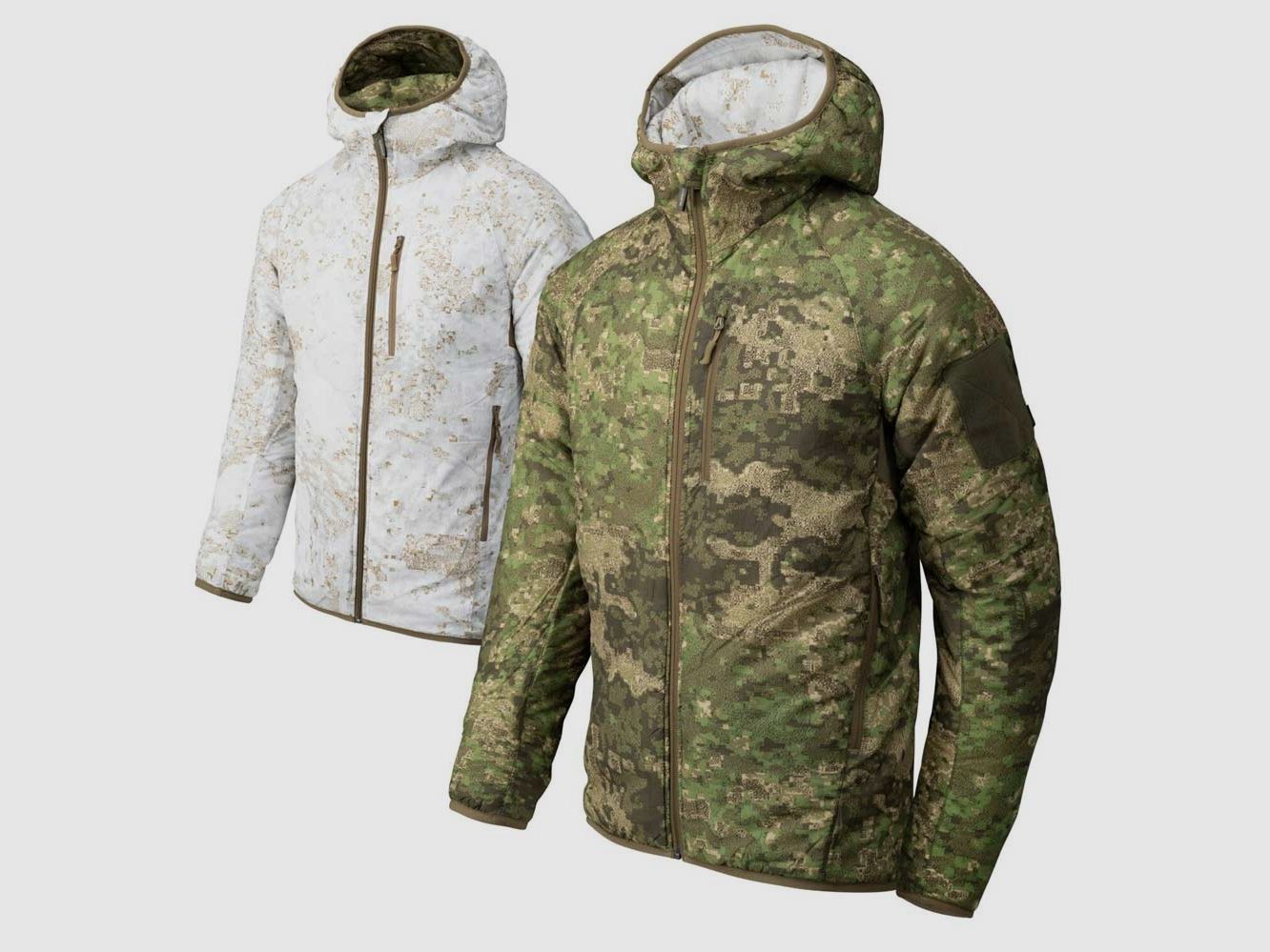 HELIKON TEX REVERSIBLE WOLFHOUND HOODIE Climashield® Apex™ PENCOTT SNOWDRIFT / PENCOTT WILDWOOD